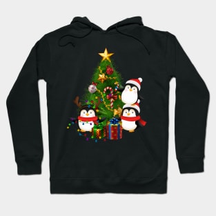 Funny Christmas Penguin Tshirt Christmas Tree Lights Baubles Hoodie